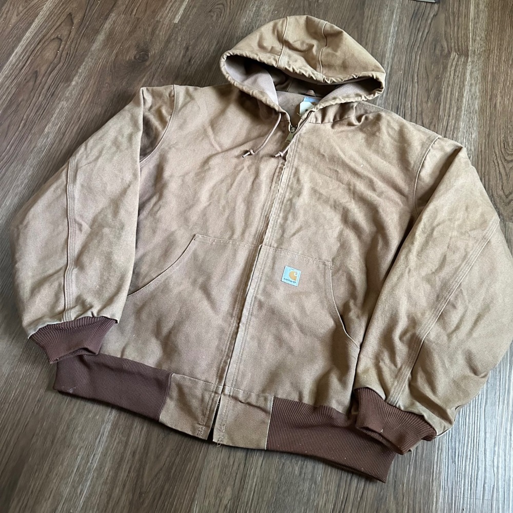 Carhartt Active Jacket Mens 2XL Brown Good Thermal Lined Duck Canvas J131 USA